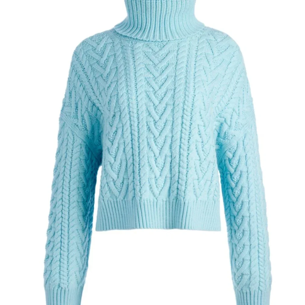 ALICE + OLIVIA Nance Wide Sleeve Cable Knit Turtleneck Size XS - Picture 3 of 6